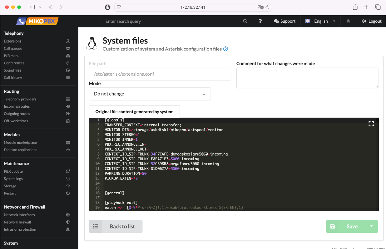 System file customization