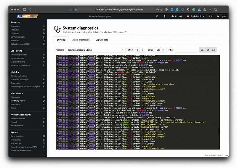 Direct access to system logs